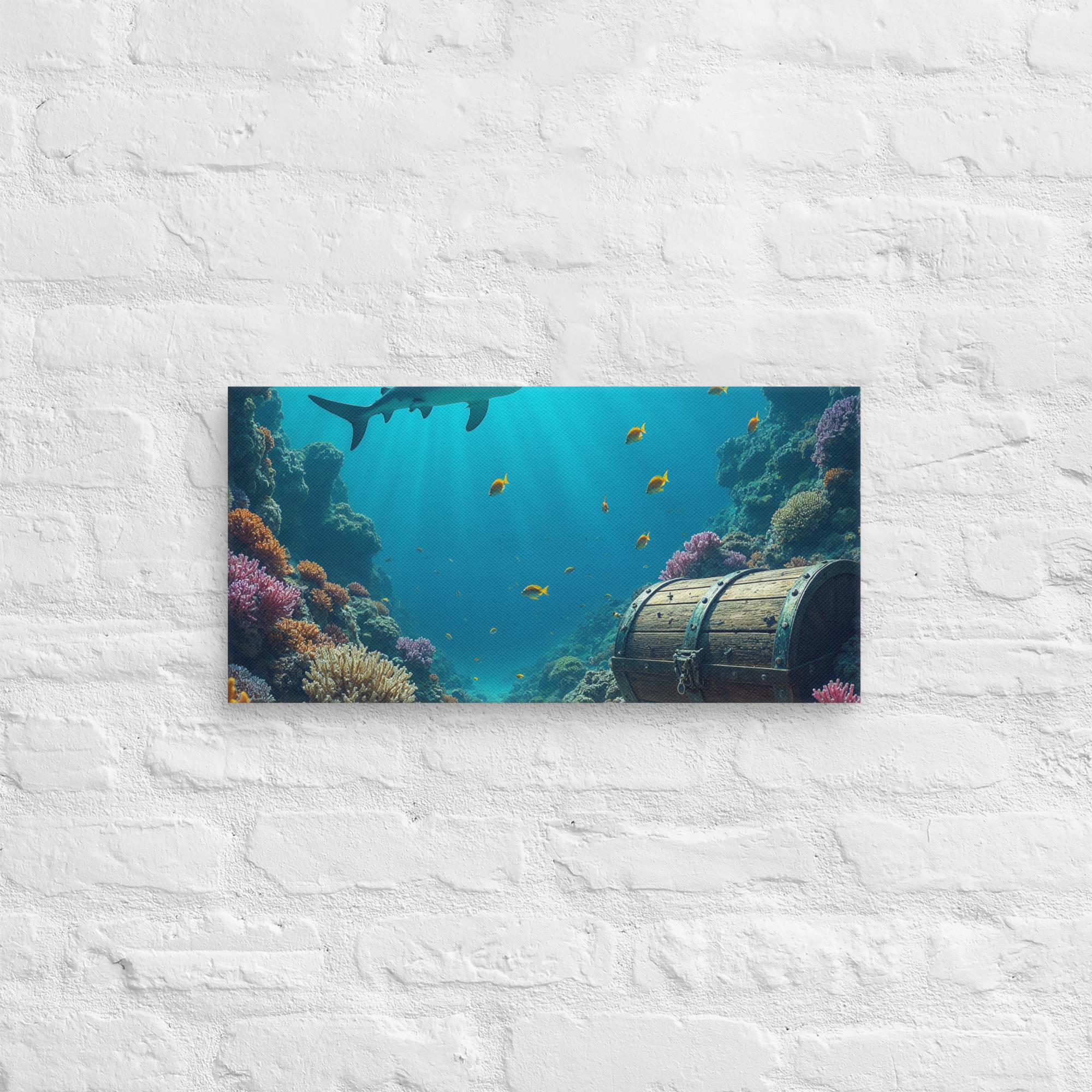Ultimate Dive Adventure Canvas Print – Shark & Treasure Dive 3