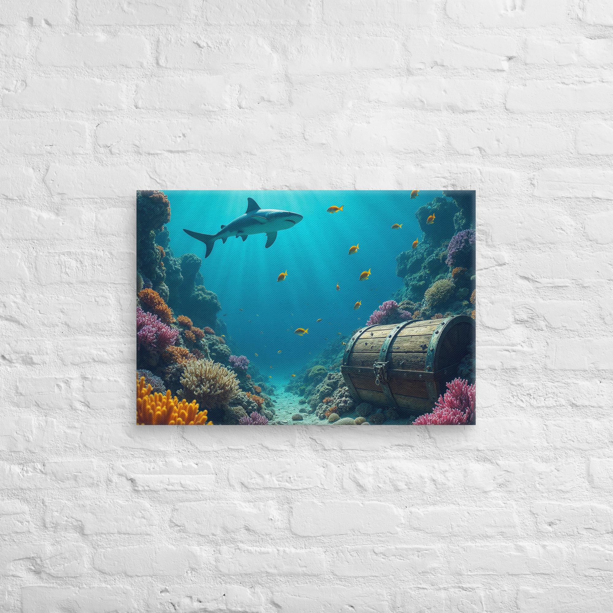 Ultimate Dive Adventure Canvas Print – Shark & Treasure Dive 13