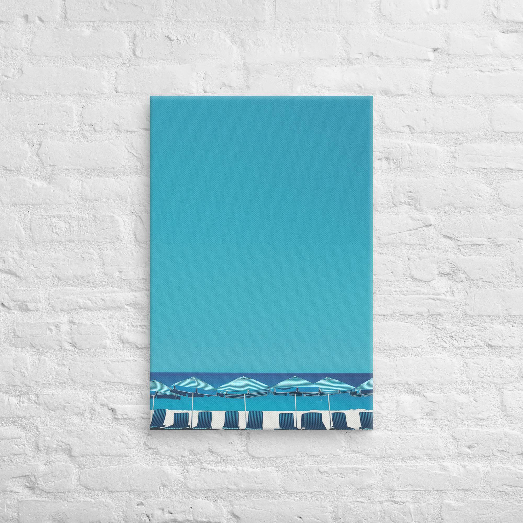 A Day at the Beach, Blue, Canvas Print 18