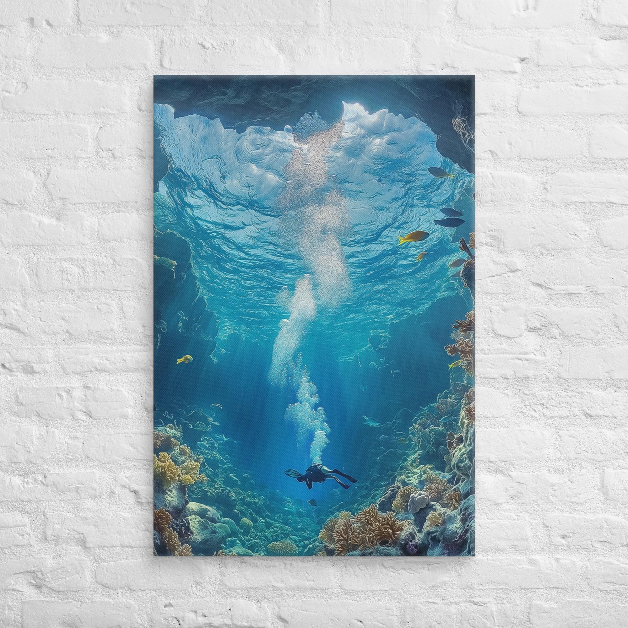 Exploring the Blue Abyss Canvas 46