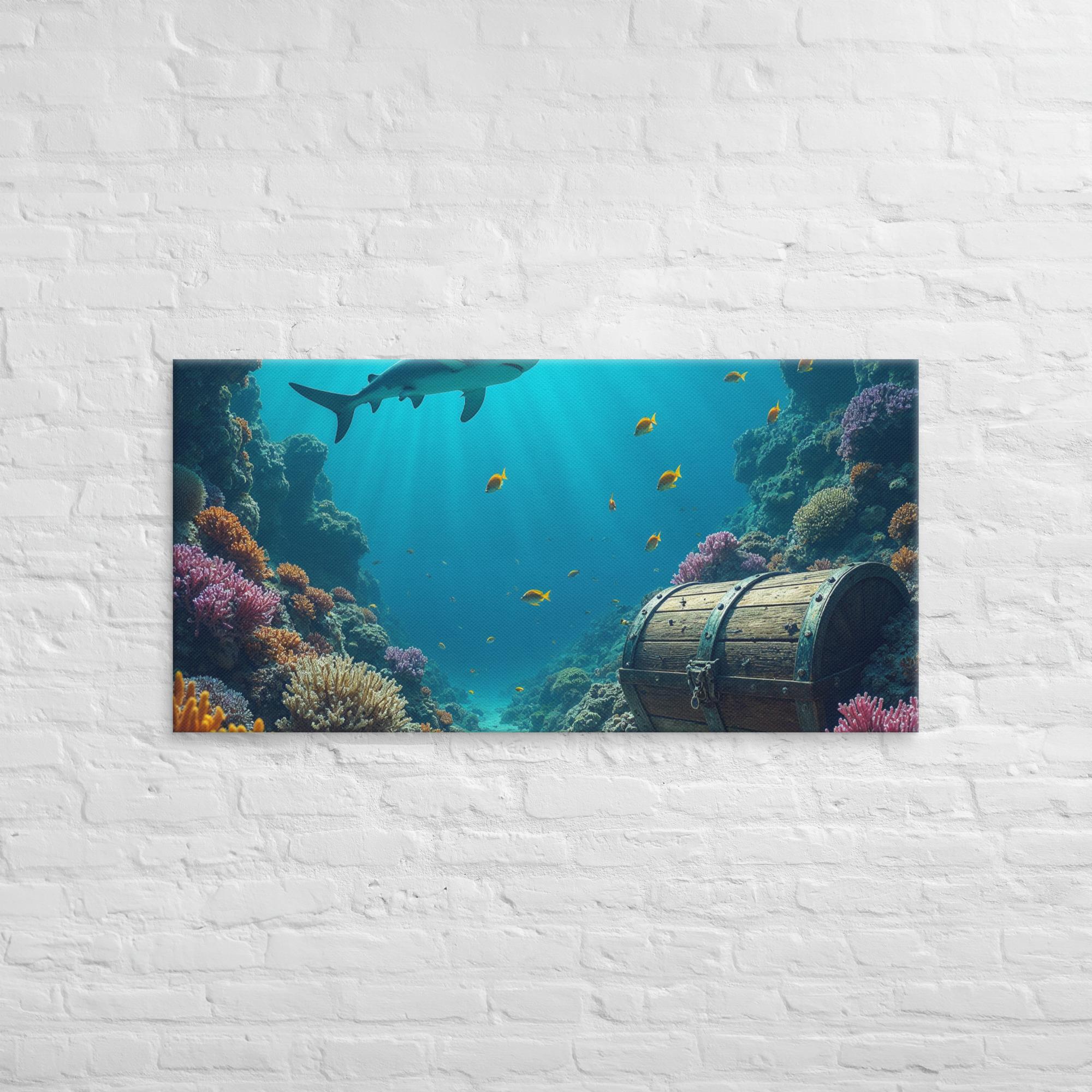 Ultimate Dive Adventure Canvas Print – Shark & Treasure Dive 23