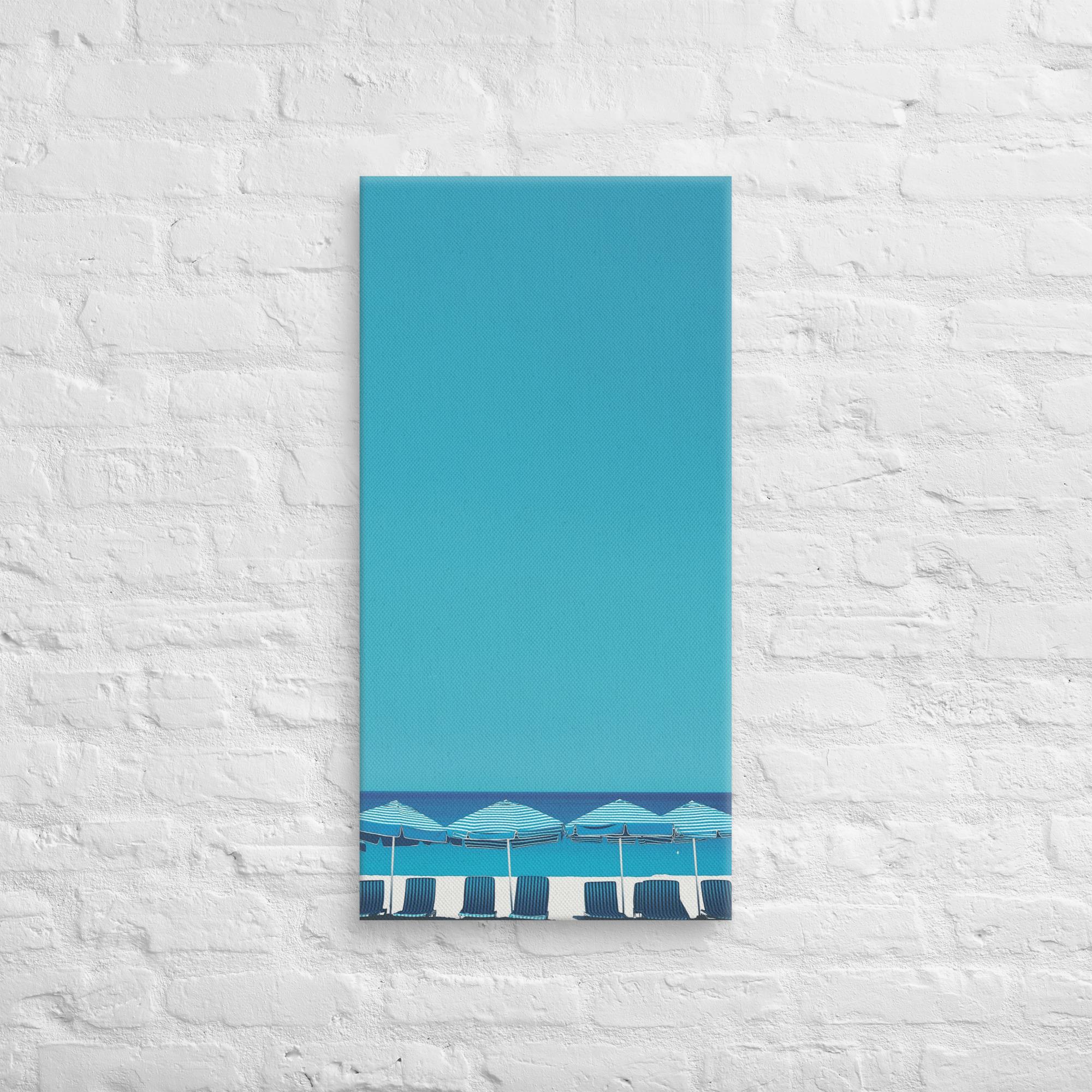 A Day at the Beach, Blue, Canvas Print 11