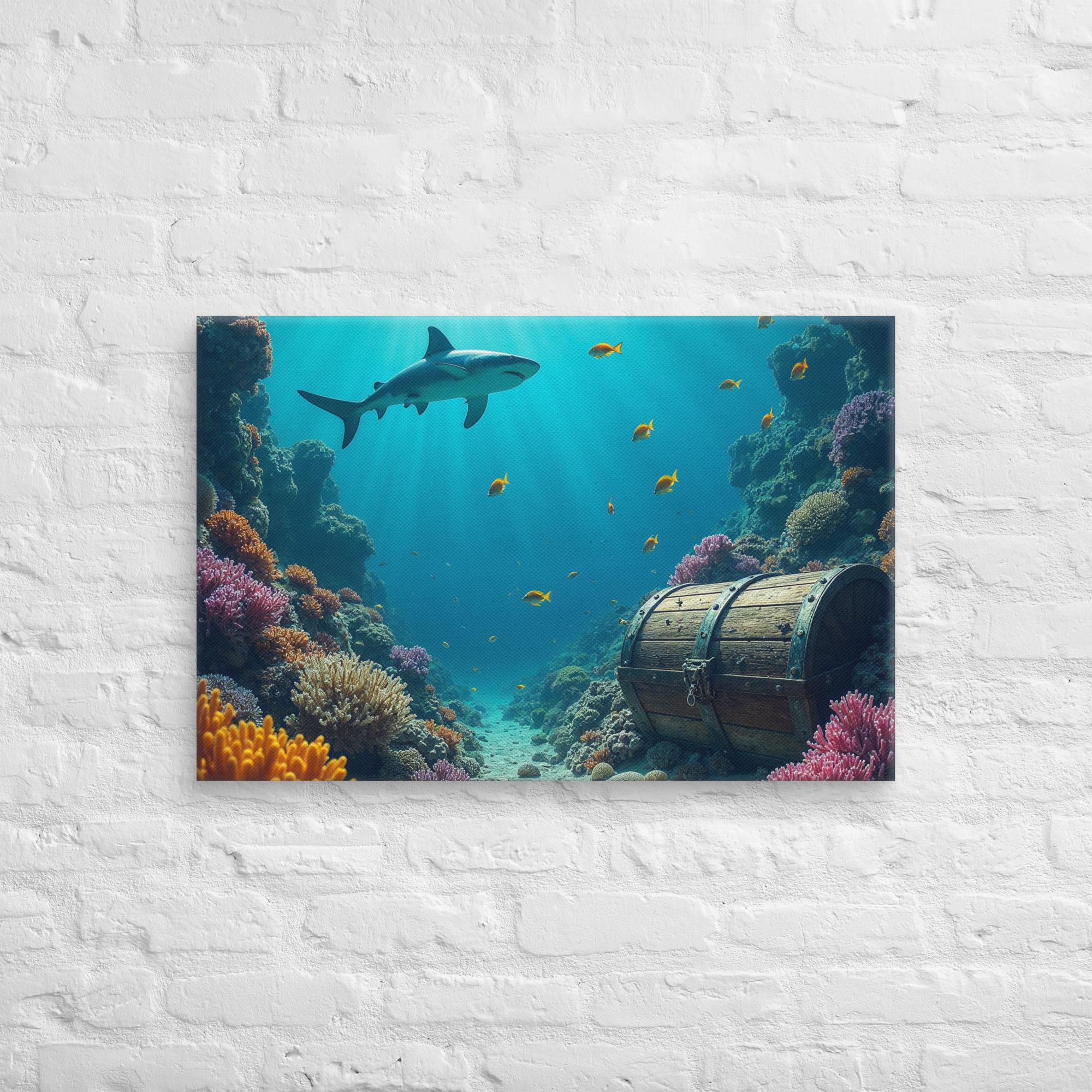 Ultimate Dive Adventure Canvas Print – Shark & Treasure Dive 17