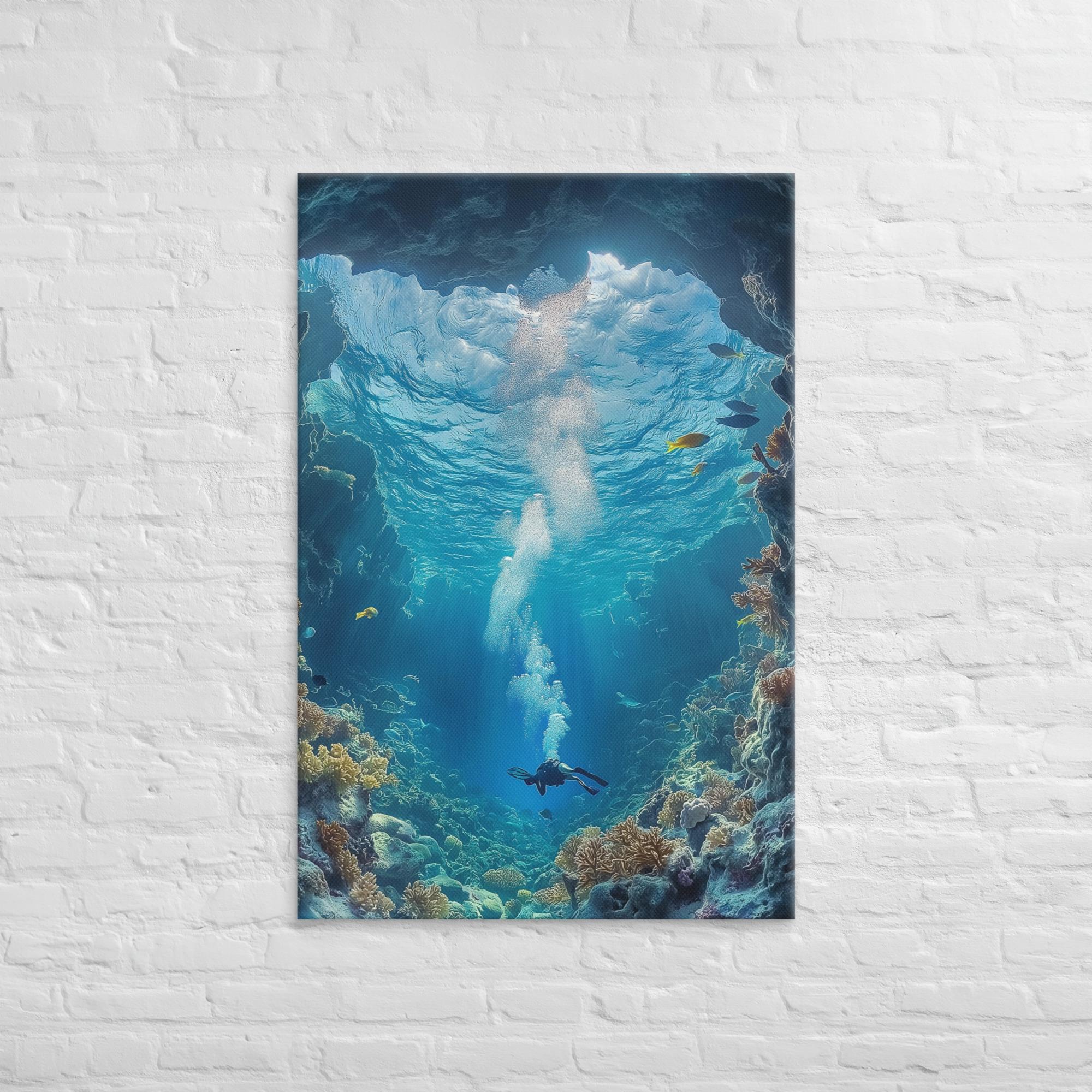 Exploring the Blue Abyss Canvas 33